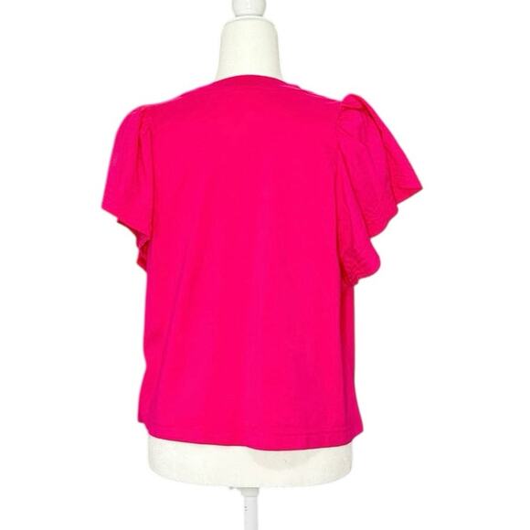 Old Navy Womens L T-shirt Flutter Sleeve Casual Basic Preppy Everyday Workwear - Picture 2 of 7